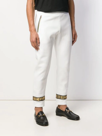 Shop Versace Collection Slim Fit Trousers - Weiss In White