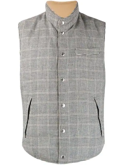 BRUNELLO CUCINELLI CHECKED PADDED GILET - 灰色