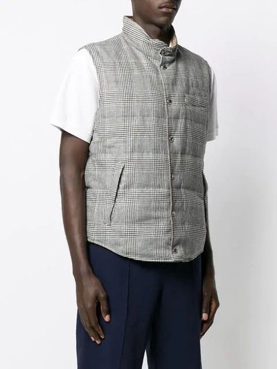 BRUNELLO CUCINELLI CHECKED PADDED GILET - 灰色
