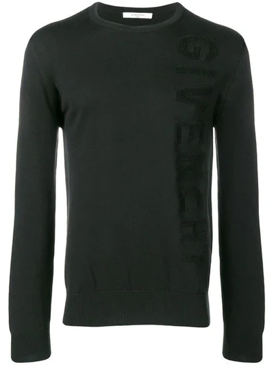 Shop Givenchy Logo Crew Neck Jumper In Black
