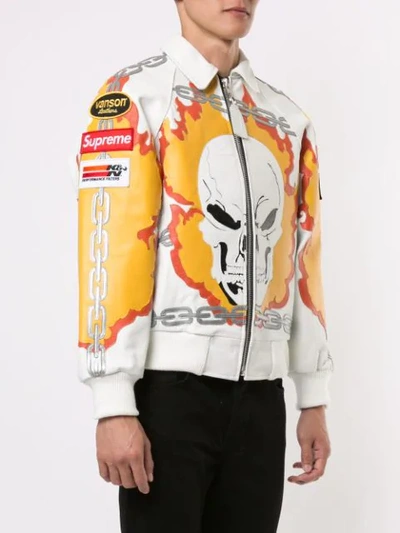 Supreme Vanson Ghost Rider Jacket Ss19 In White | ModeSens Supreme Vanson Ghost Rider Jacket Ss19 In White | ModeSens