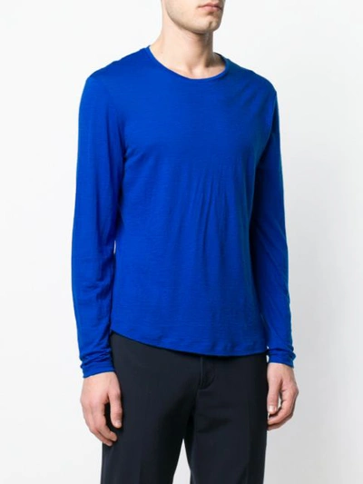 Shop Orlebar Brown Classic Long-sleeved T-shirt In Blue