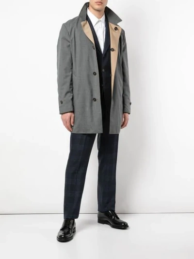 Shop Brunello Cucinelli Reversible Trench Coat In Grey