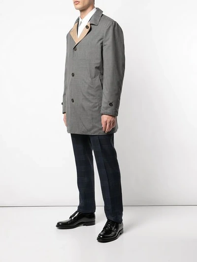 Shop Brunello Cucinelli Reversible Trench Coat In Grey