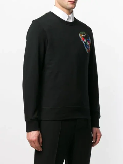 Shop Alexander Mcqueen Embroidered Skull Sweatshirt In Black