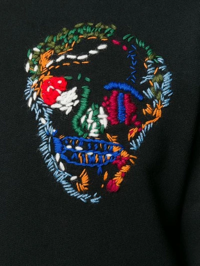 Shop Alexander Mcqueen Embroidered Skull Sweatshirt In Black