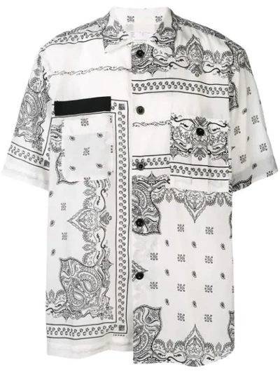 Sacai Bandana Print Shirt In White
