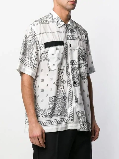Sacai Bandana Print Shirt In White