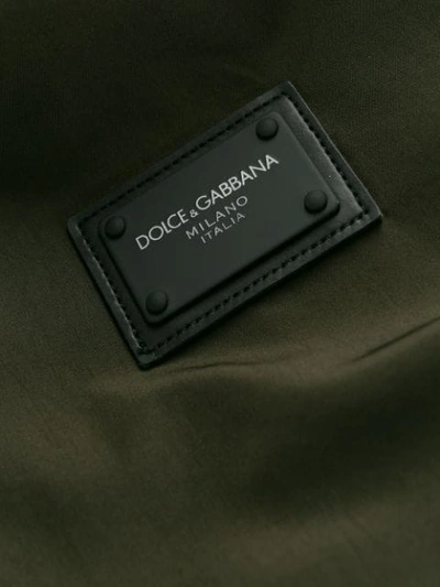 Shop Dolce & Gabbana Logo Patch Bomber Jacket In Green