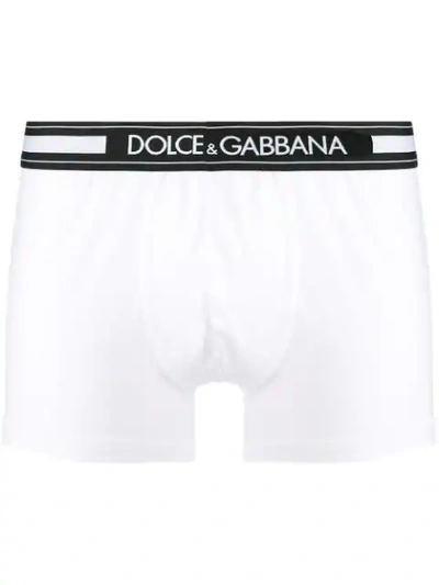 Shop Dolce & Gabbana Logo Waistband Boxers In W0800 Optical White