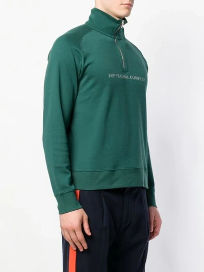 Shop Pop Trading Company Logo Printed Sweatshirt In Green