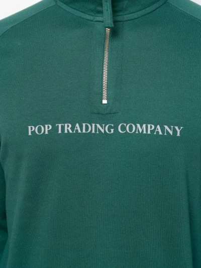 Shop Pop Trading Company Logo Printed Sweatshirt In Green