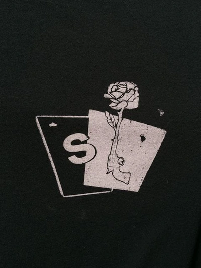 Shop Saint Laurent Pistol Rose T-shirt In 1095 Noir Naturel