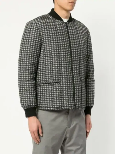 Shop Cerruti 1881 Checked Bomber Jacket In Grey