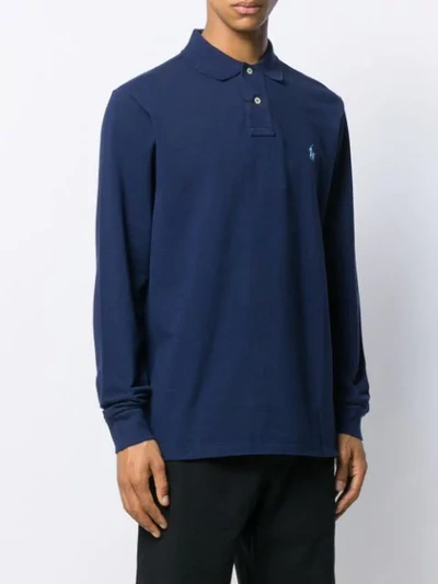 Shop Polo Ralph Lauren Classic Long-sleeve Polo-shirt In Blue