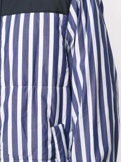 Shop Sacai Striped Hybrid Jacket In 428 Blue×white Stripe