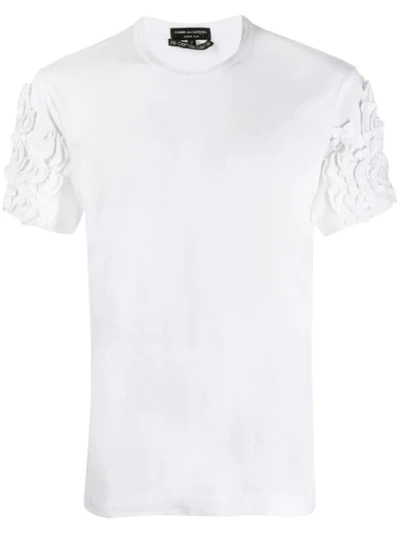Pre-owned Comme Des Garçons Ruffle Appliqués T-shirt In White