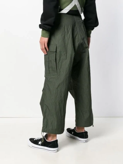 Shop Levi's Wide Leg Cargo Trousers In Green