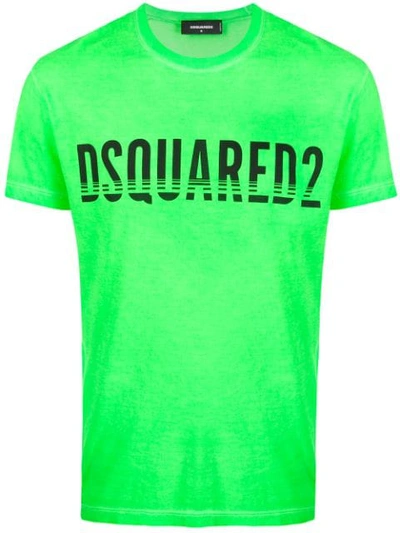 Shop Dsquared2 Logo Print T-shirt In Green