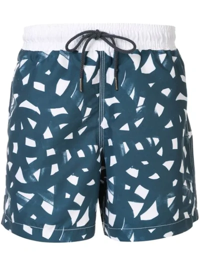 Shop Venroy All-over Print Swim Shorts In Blue