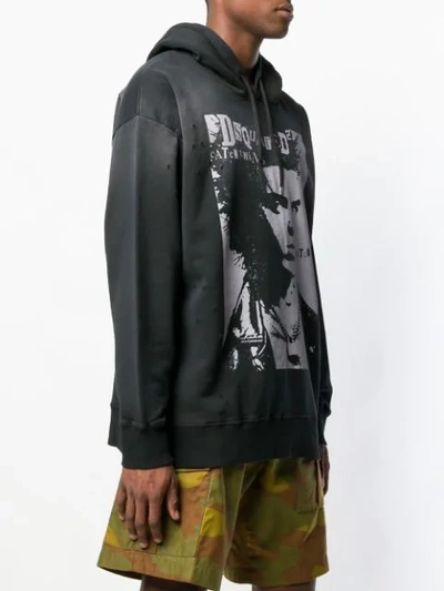 Shop Dsquared2 Caten Twins Print Hoodie In Black