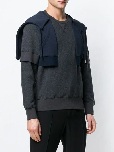 Shop Alexander Mcqueen Layered Sweater In Grey