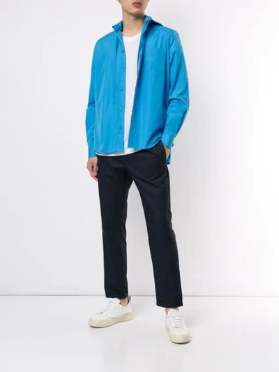 Shop Craig Green Straight-fit Shirt With Structured Collar In Blue