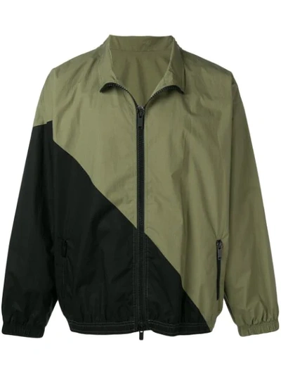 Shop Ben Taverniti Unravel Project Contrast Panels Lightweight Jacket In Green