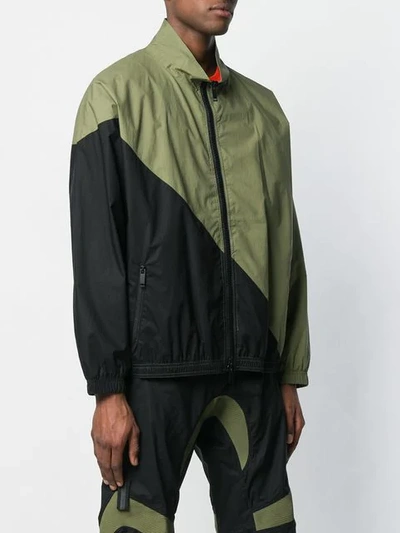 Shop Ben Taverniti Unravel Project Contrast Panels Lightweight Jacket In Green
