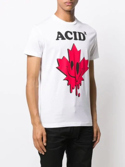 Shop Dsquared2 'acid²'-print T-shirt In White