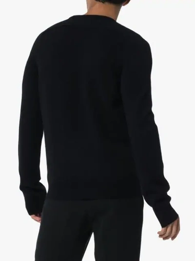 Shop Saint Laurent Playing Cards Cashmere Jumper In Black