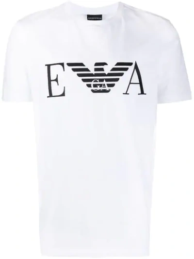 EMPORIO ARMANI LOGO PRINT T-SHIRT - 白色