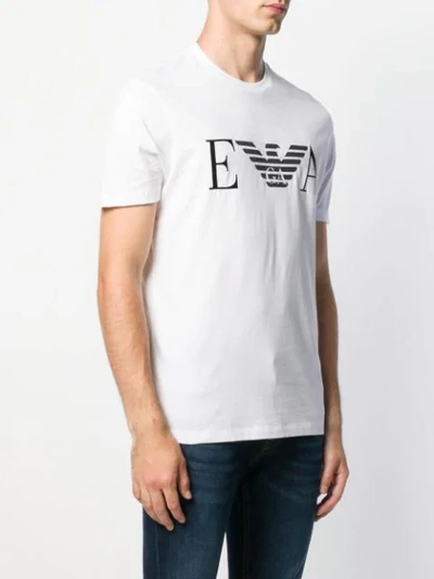 Shop Emporio Armani Logo Print T-shirt - White