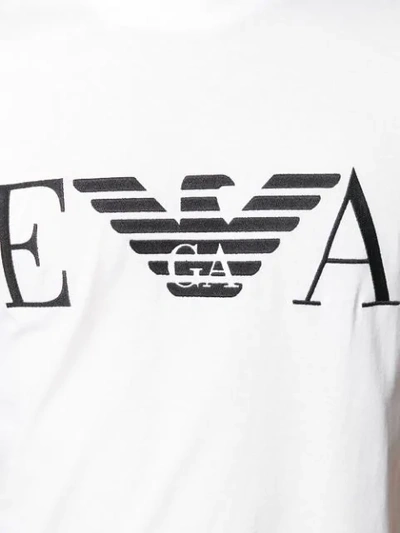 Shop Emporio Armani Logo Print T-shirt - White