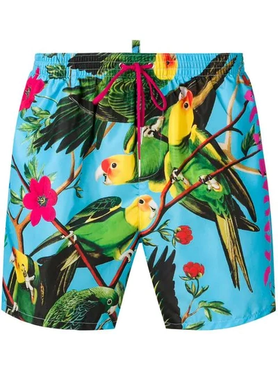 Shop Dsquared2 Tropical Print Swim Shorts In 340