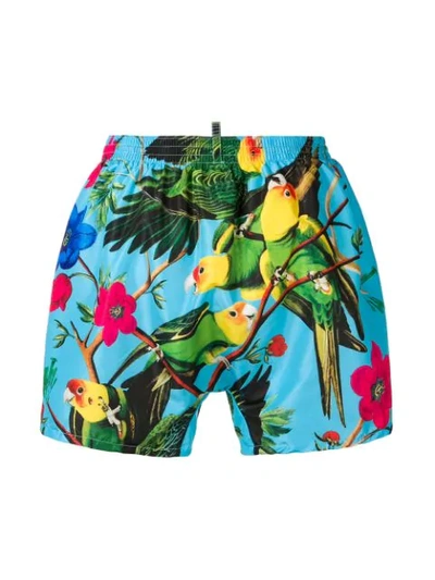 Shop Dsquared2 Tropical Print Swim Shorts In 340