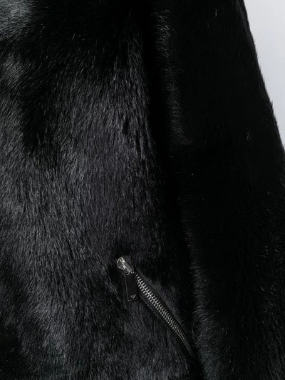 EMPORIO ARMANI 拉链中长大衣 - 黑色