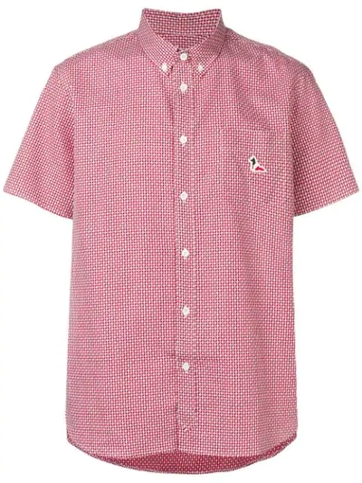 Shop Maison Kitsuné Printed Short Sleeved Shirt In Red