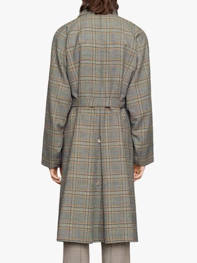 Shop Gucci Wool Coat With Detachable Scarf In Neutrals