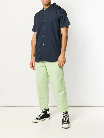 Shop Comme Des Garçons Shirt Cropped Chinos In Green