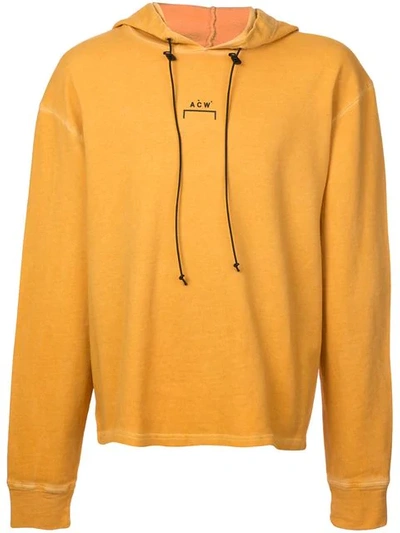 Shop A-cold-wall* Logo Print Hoodie In Orange