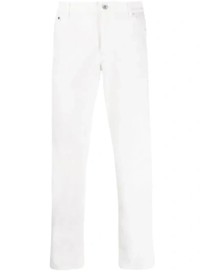 Shop Brunello Cucinelli Straight Mid Rise Jeans In White