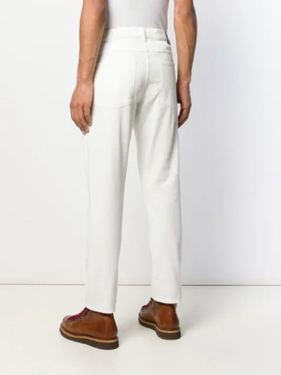 Shop Brunello Cucinelli Straight Mid Rise Jeans In White