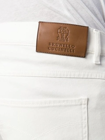 Shop Brunello Cucinelli Straight Mid Rise Jeans In White