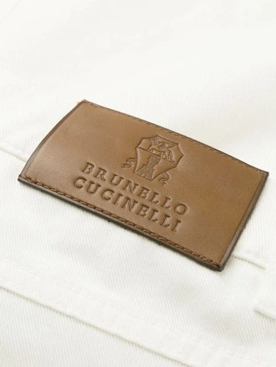 BRUNELLO CUCINELLI 中腰直筒牛仔裤 - 白色