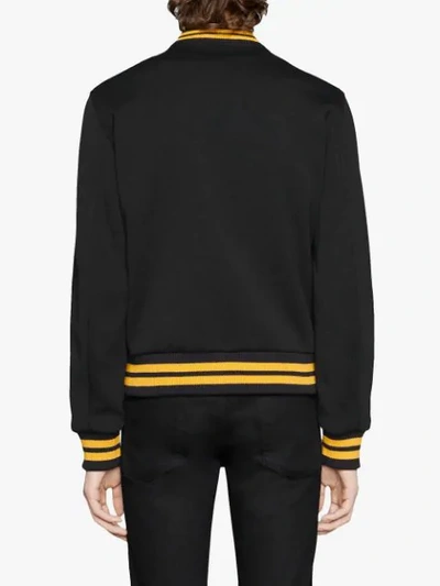 Shop Gucci Interlocking G Bomber Jacket  In Black