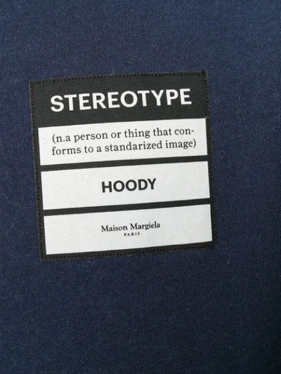 Shop Maison Margiela Stereotype Hoodie In Blue