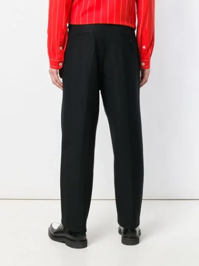 AMI ALEXANDRE MATTIUSSI WIDE FIT TROUSERS - 黑色