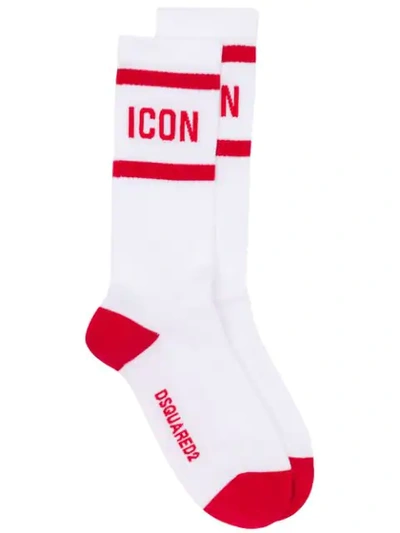Shop Dsquared2 'icon' Socken In White
