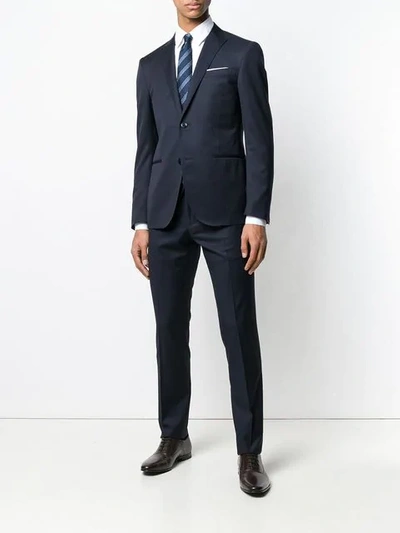 Shop Corneliani Classic Vest Suit In Blue